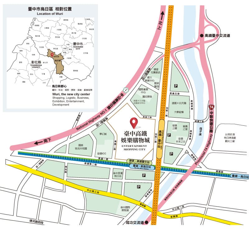臺中高鐵娛樂購物城地圖